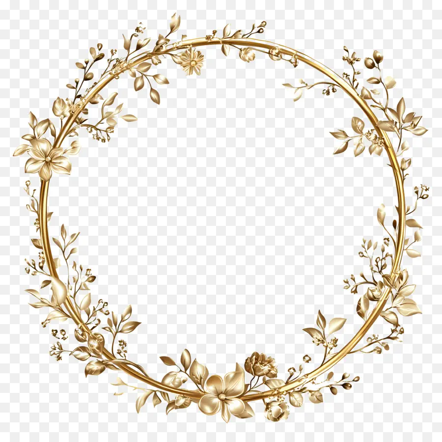 Moldura Redonda De Casamento，Coroa De Ouro PNG