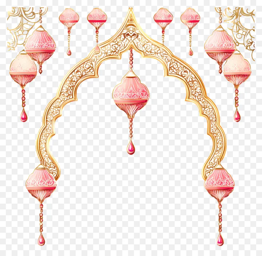 Moldura De Casamento Indiano，Lanternas PNG