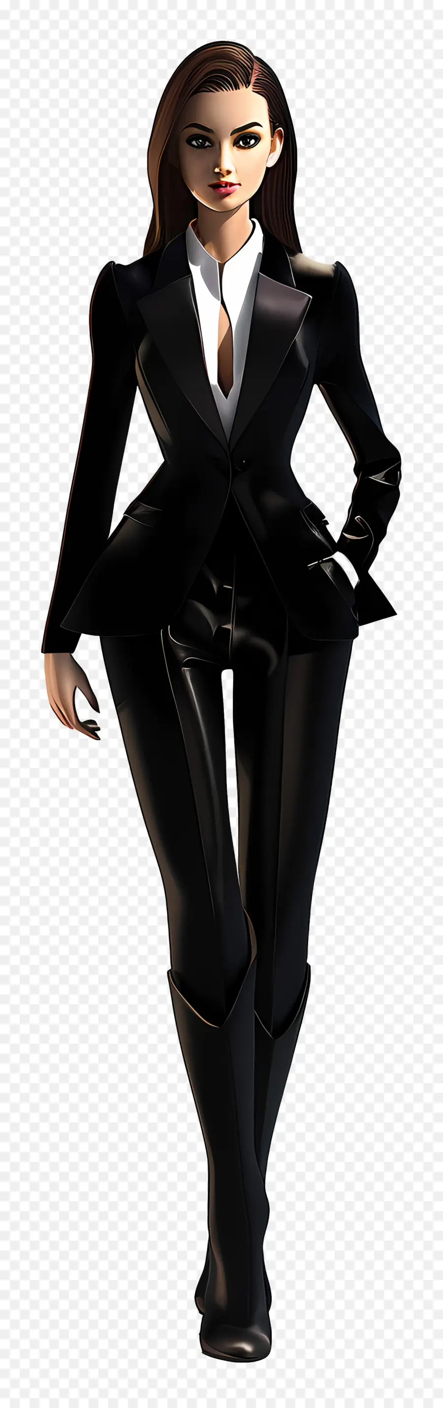 Traje Formal Feminino，Mulher De Terno Preto PNG