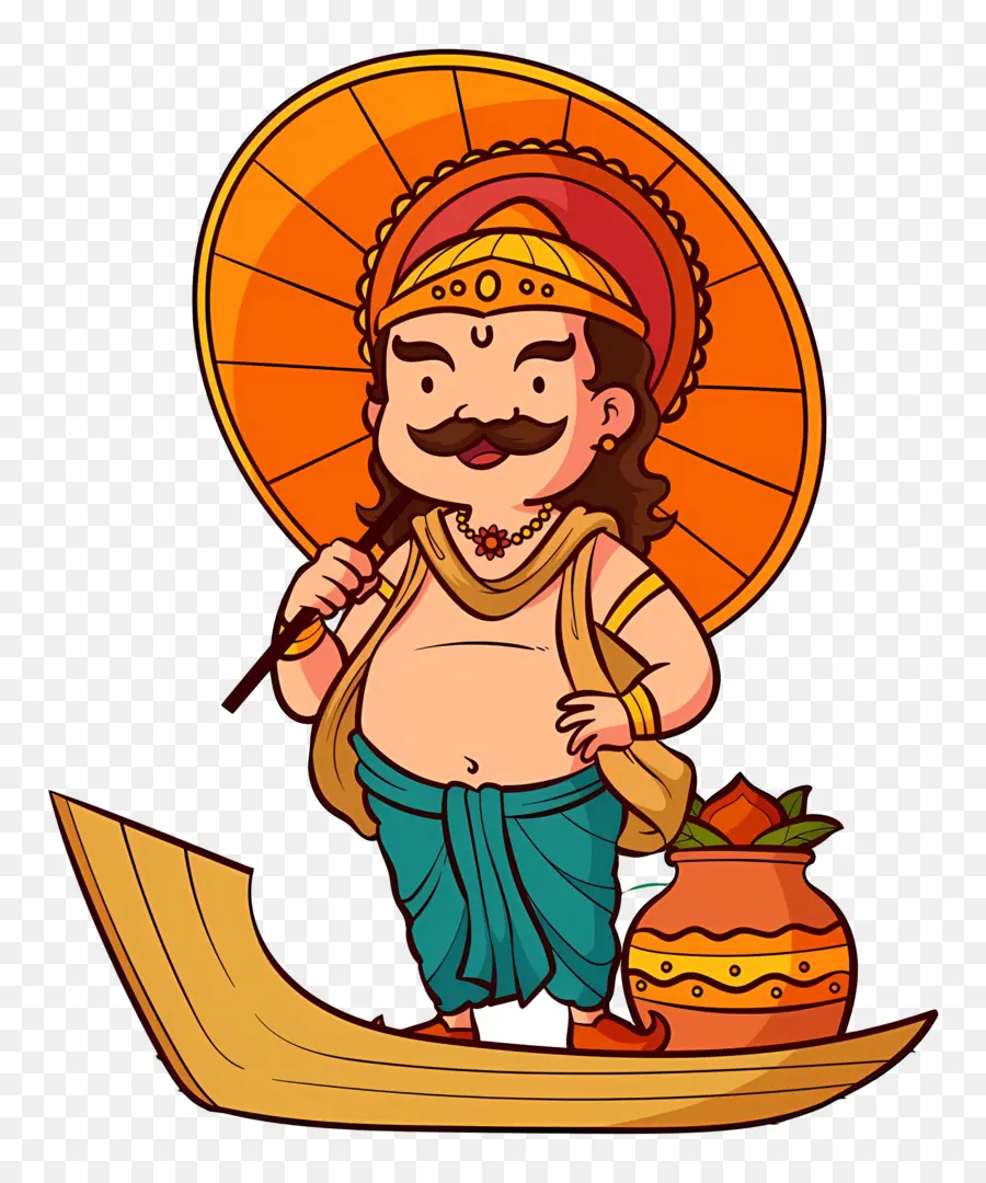 Feliz Onam，Homem Tradicional Com Guarda Chuva PNG