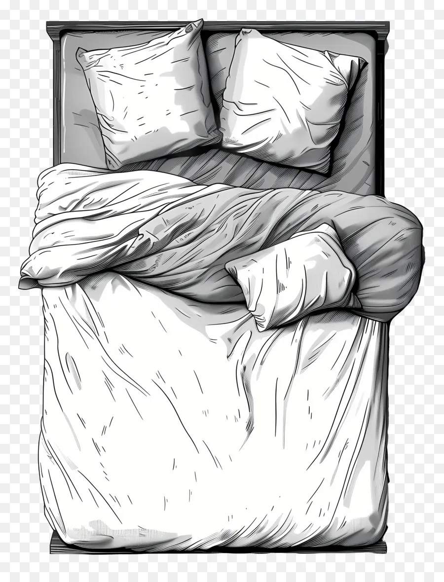 Vista Superior Da Cama，Cama Com Travesseiros PNG