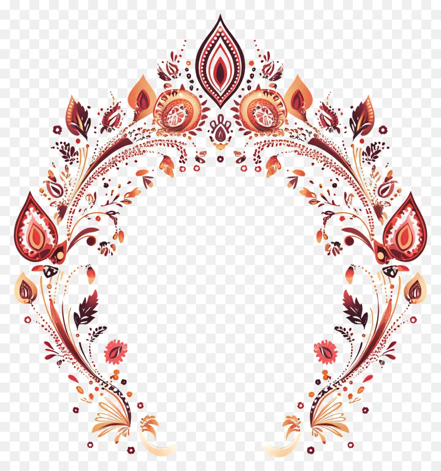 Moldura De Casamento Indiano，Arco Floral PNG