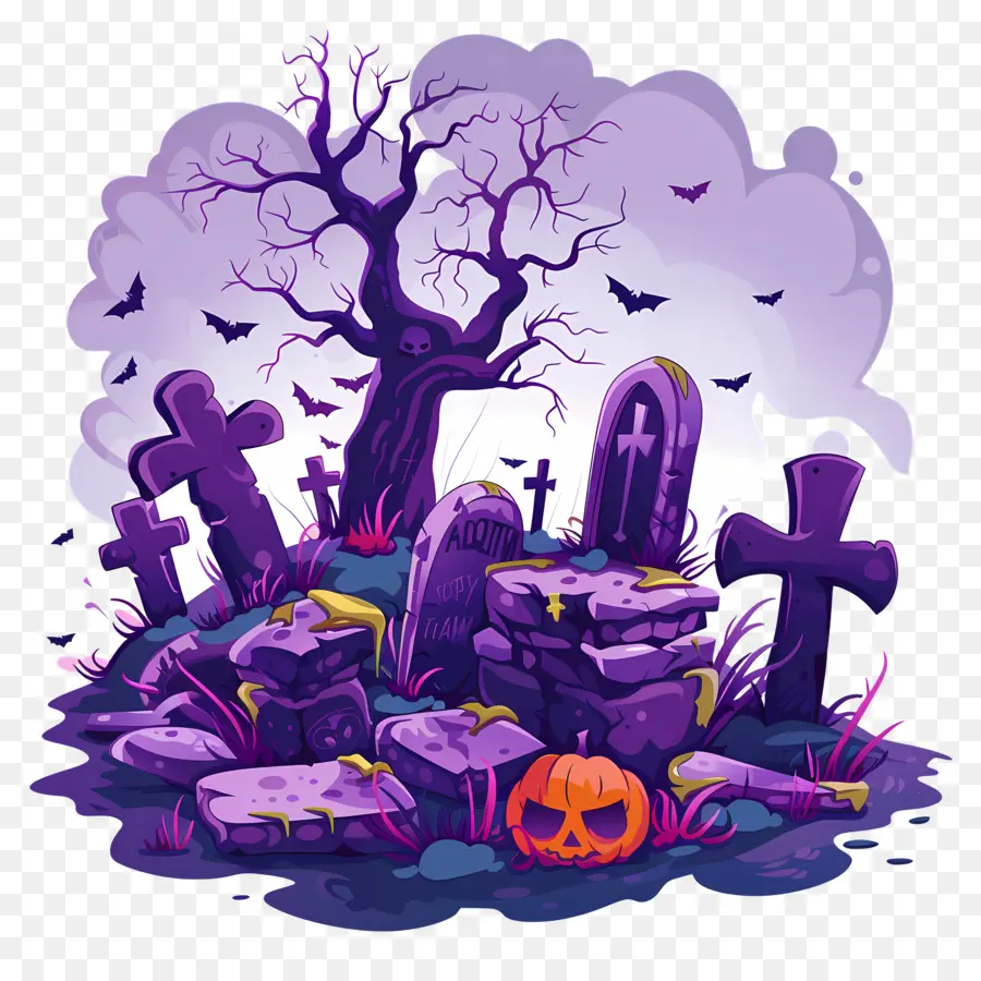 Cemitério De Halloween，Cemitério Assombrado PNG