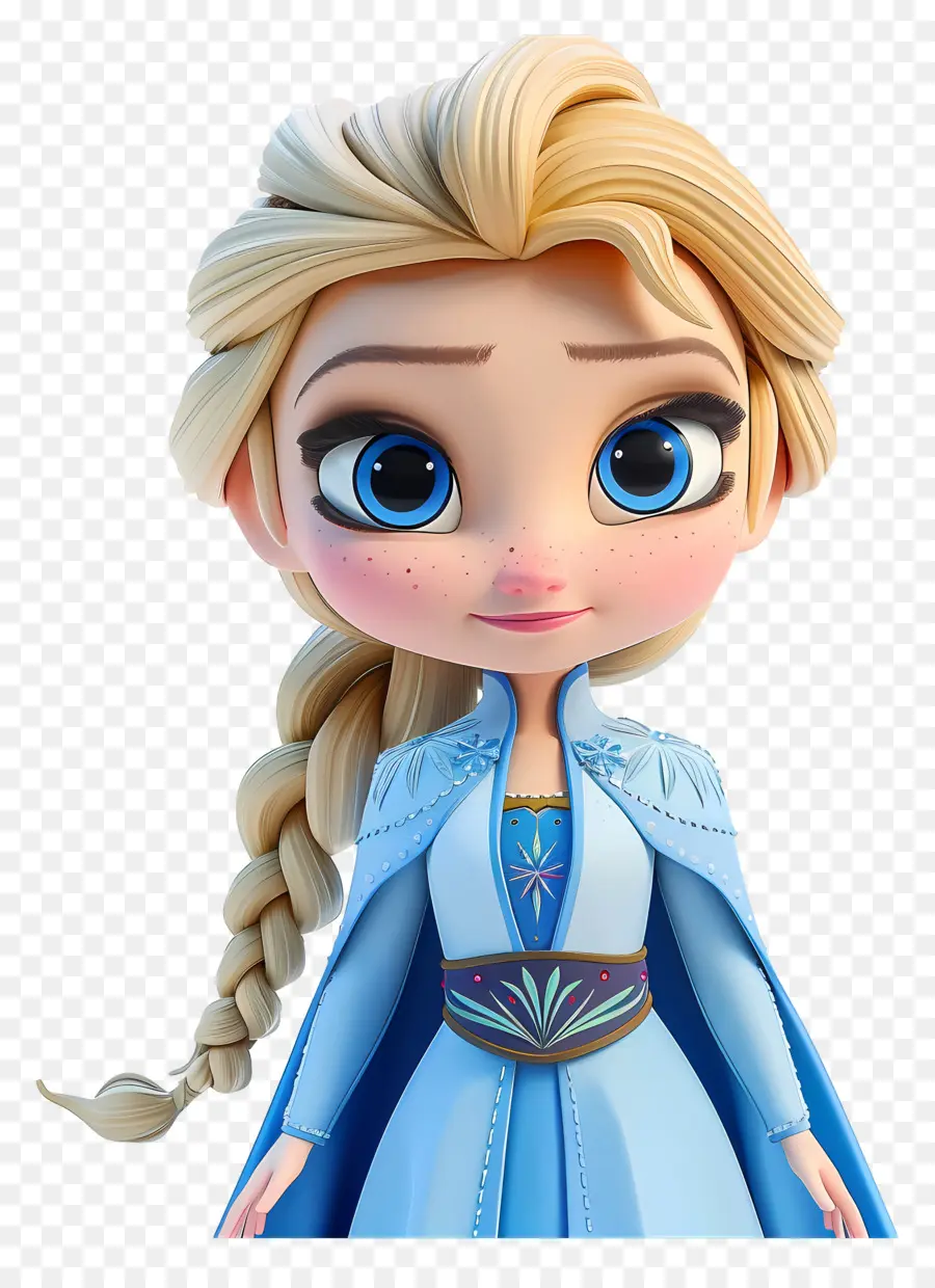 Princesa Elsa，Menina Loira De Vestido Azul PNG