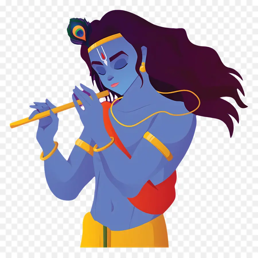 Krishna Janmashtami，Tocador De Flauta PNG