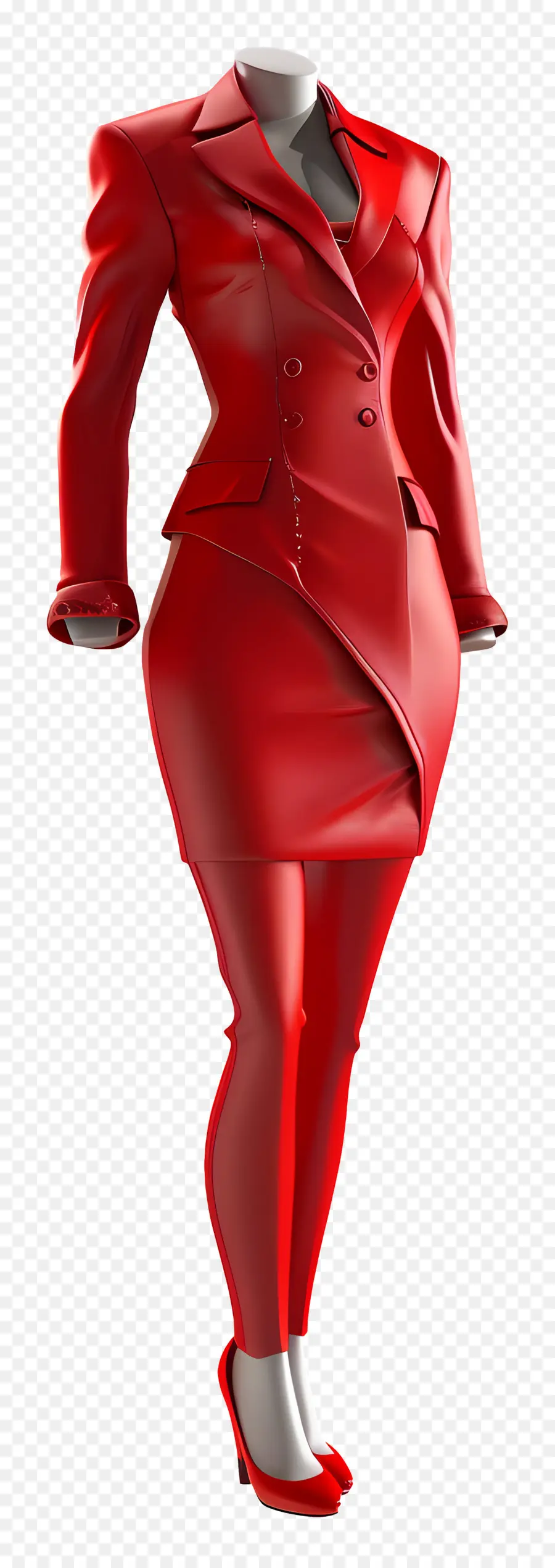 Traje Formal Feminino，Terno Vermelho PNG