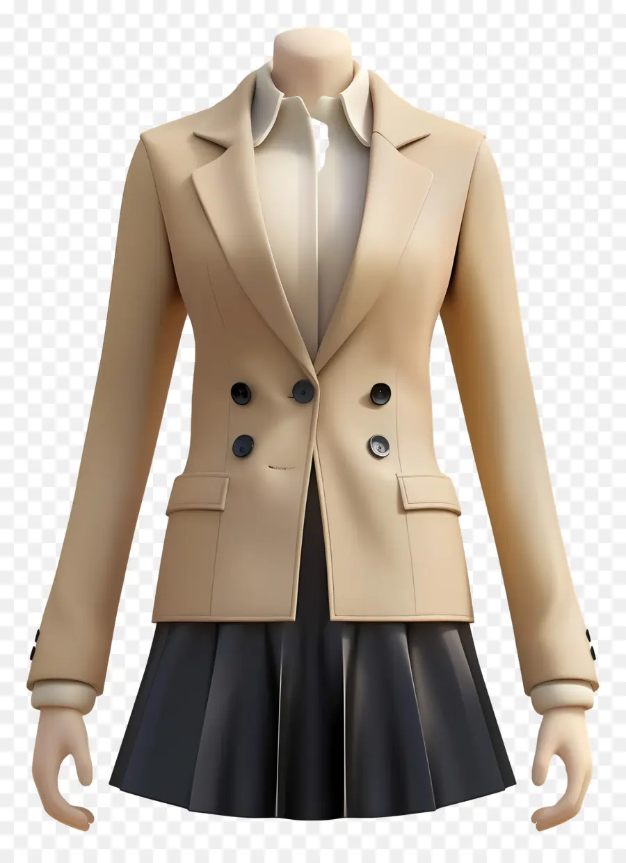 Traje Formal Para Mulheres，Blazer Bege PNG