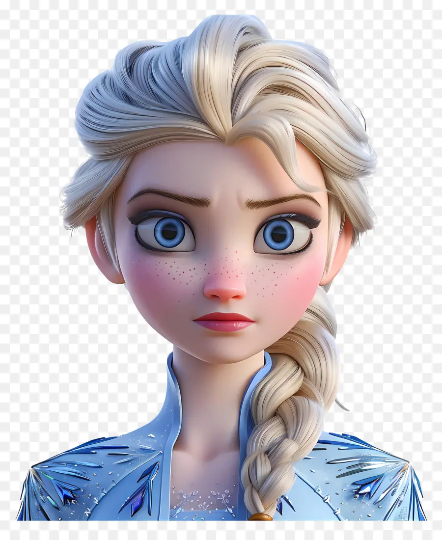 Princesa Elsa，Personagem De Trança Loira PNG