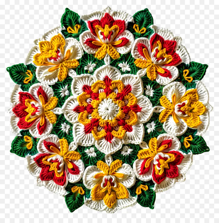 Mandala De Crochê，Flores De Crochê PNG