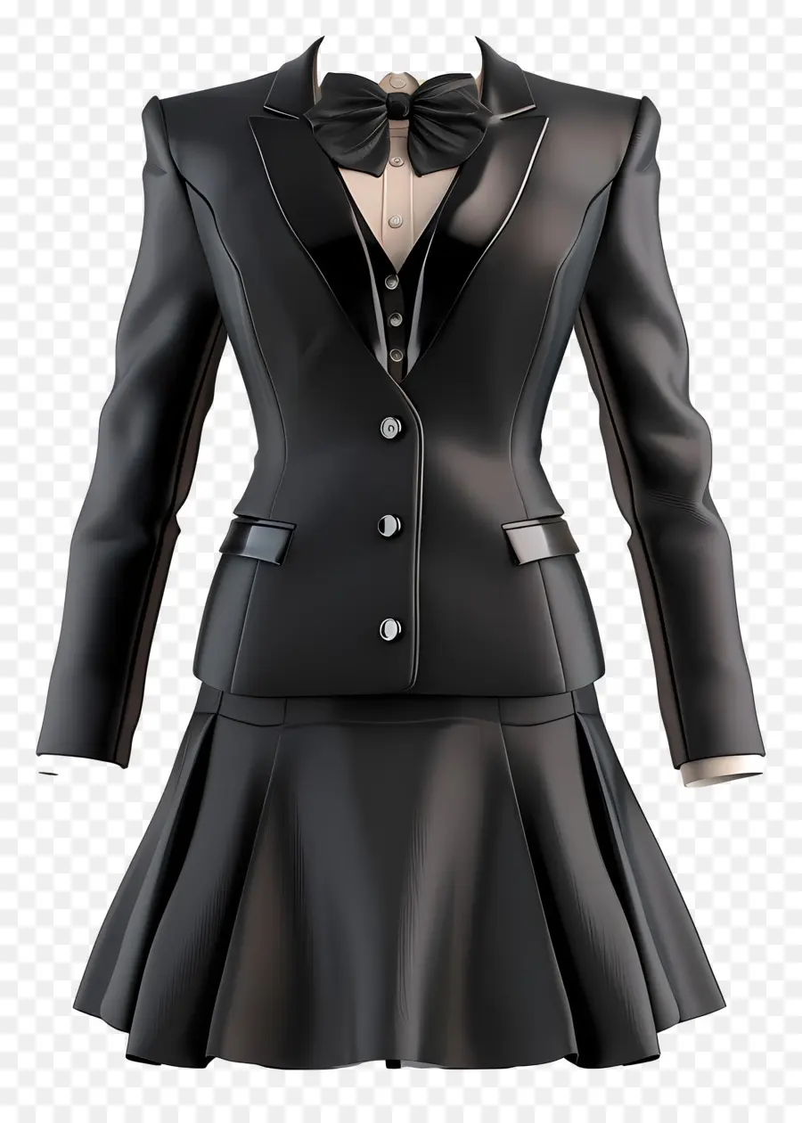 Traje Formal Feminino，Terno Preto PNG