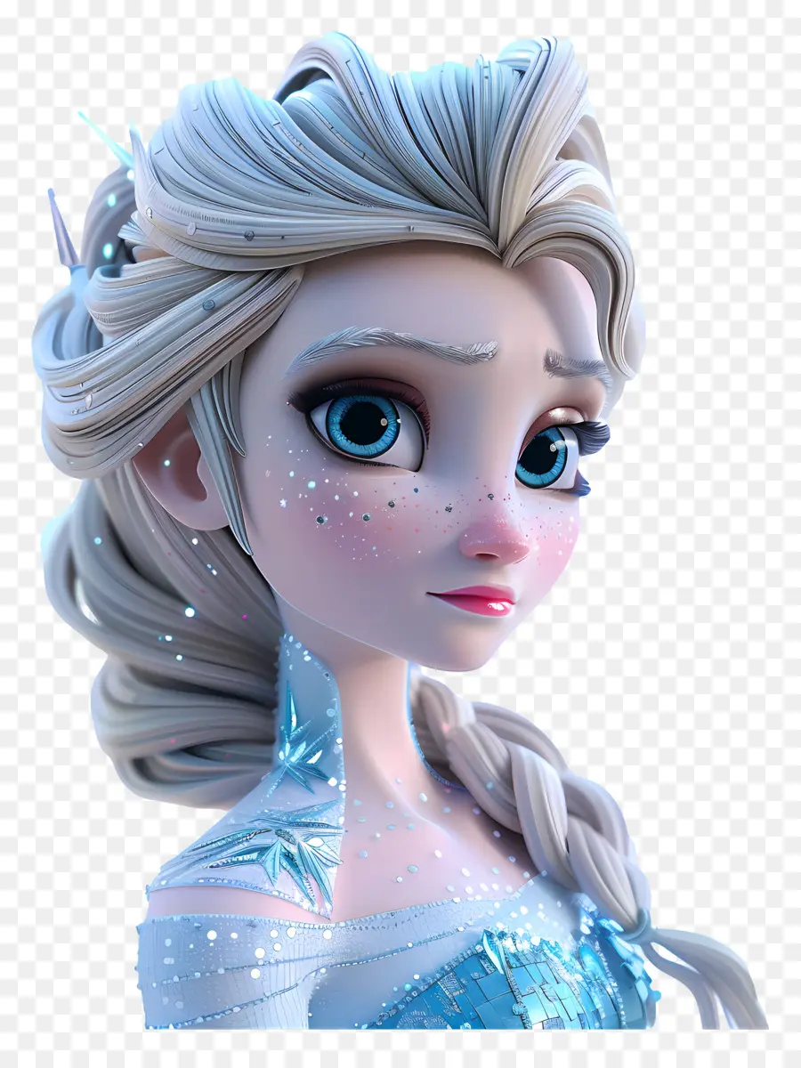 Princesa Elsa，Personagem De Trança Loira PNG