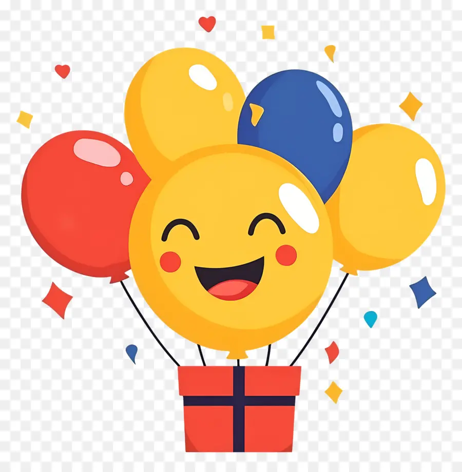 Emoji De Aniversário，Balões Sorridentes PNG