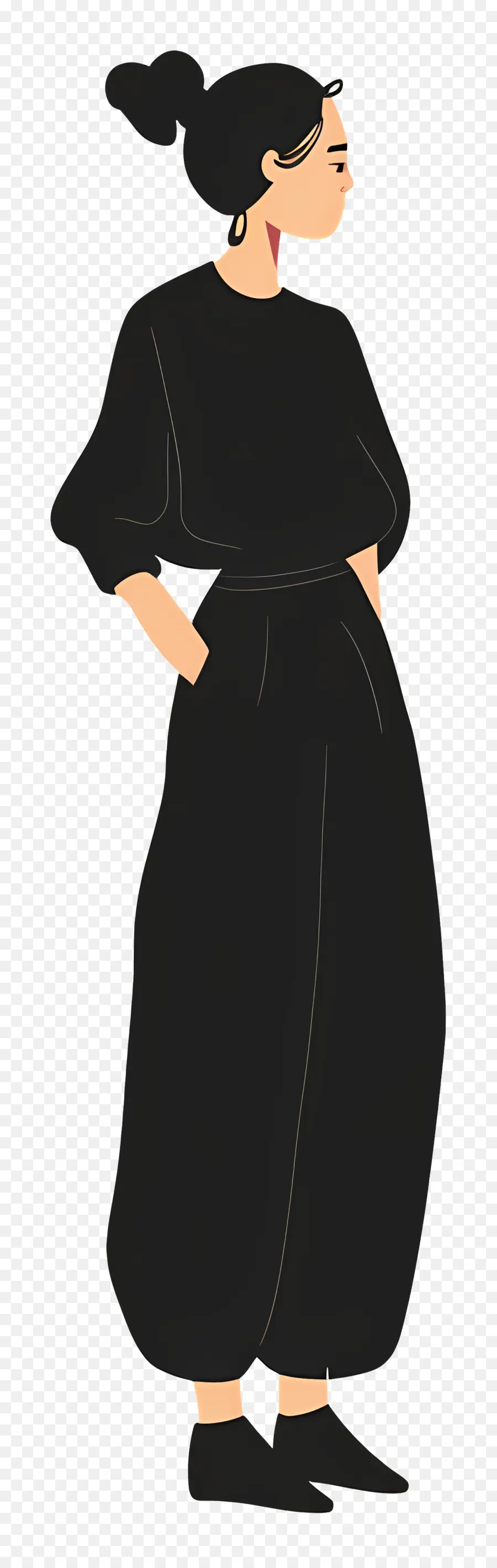 Mulher Em Roupa Preta，Mulher De Vestido Preto PNG