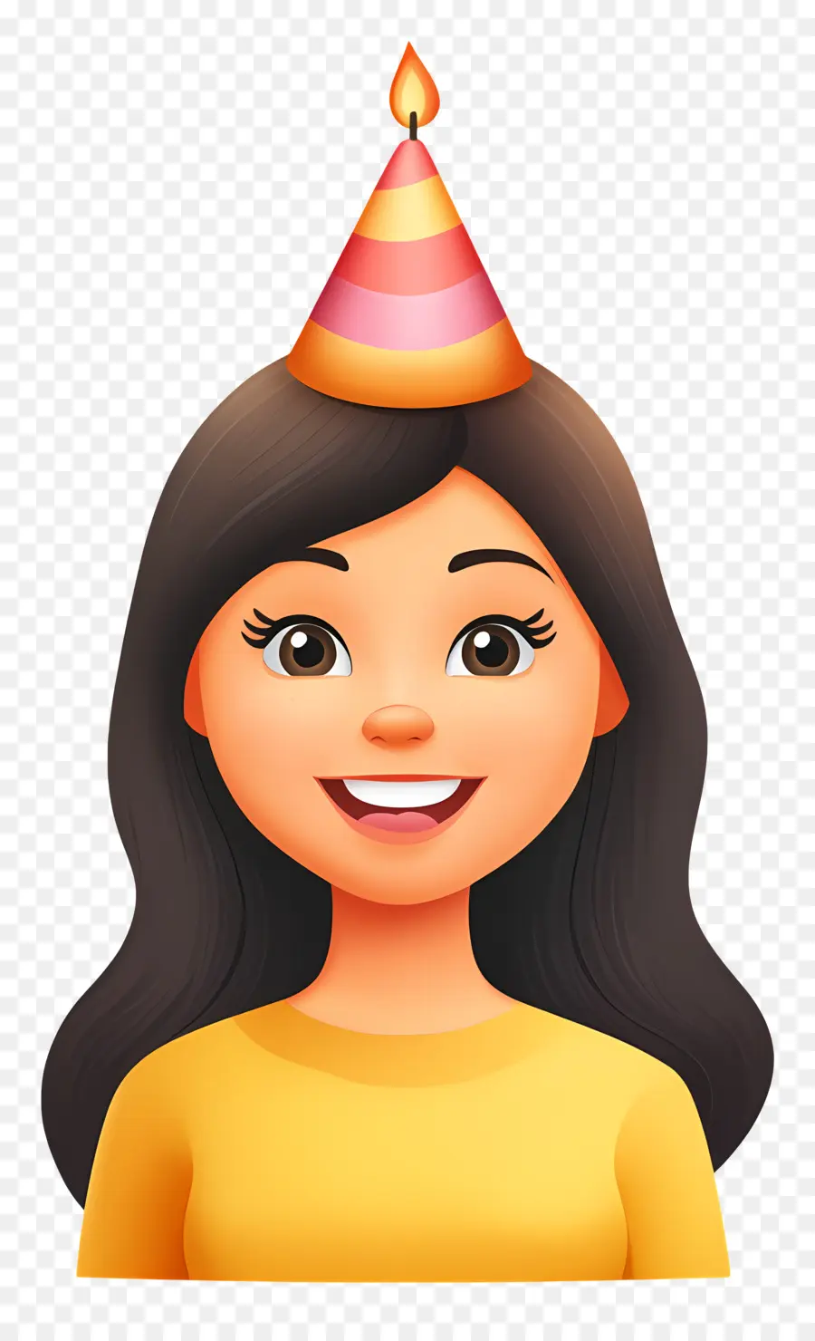 Emoji De Aniversário，Menina Com Chapéu De Festa PNG