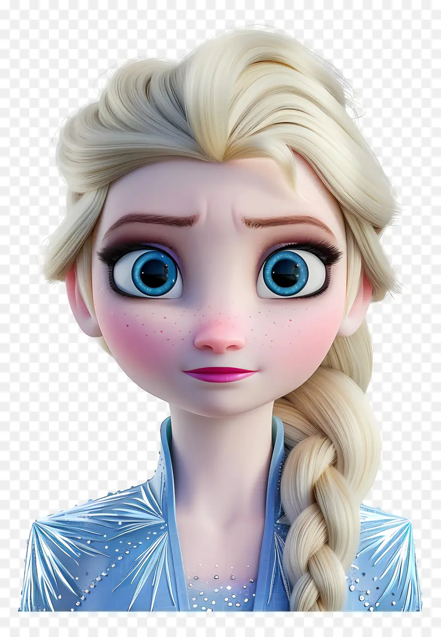 Princesa Elsa，Personagem De Trança Loira PNG