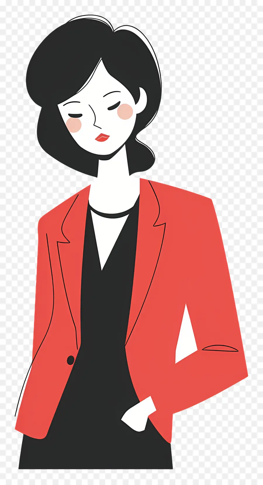 Mulher De Blazer，Mulher De Blazer Vermelho PNG