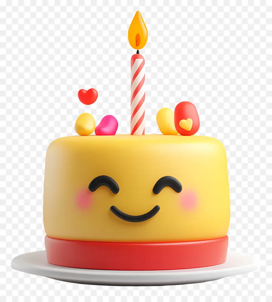 Emoji De Aniversário，Bolo Sorridente PNG