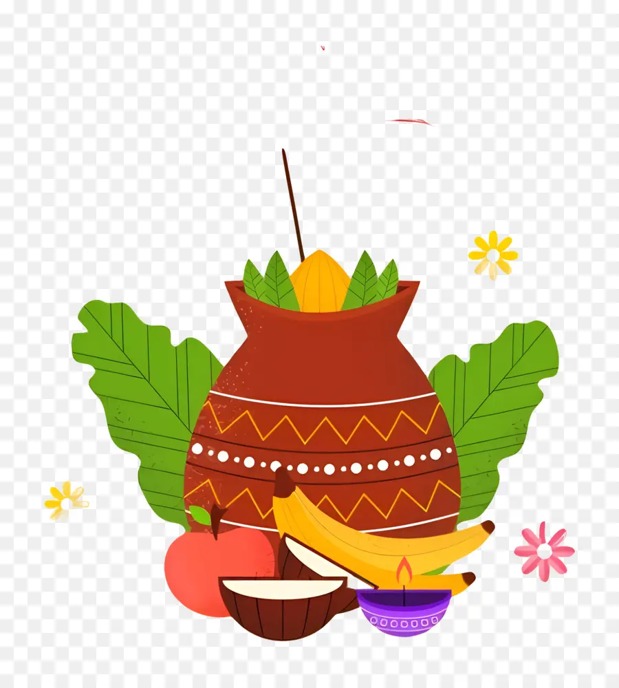 Feliz Onam，Pote De Colheita PNG