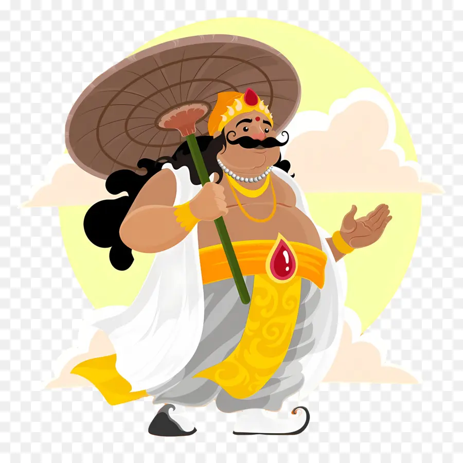 Mahabali，Rei Com Guarda Chuva PNG