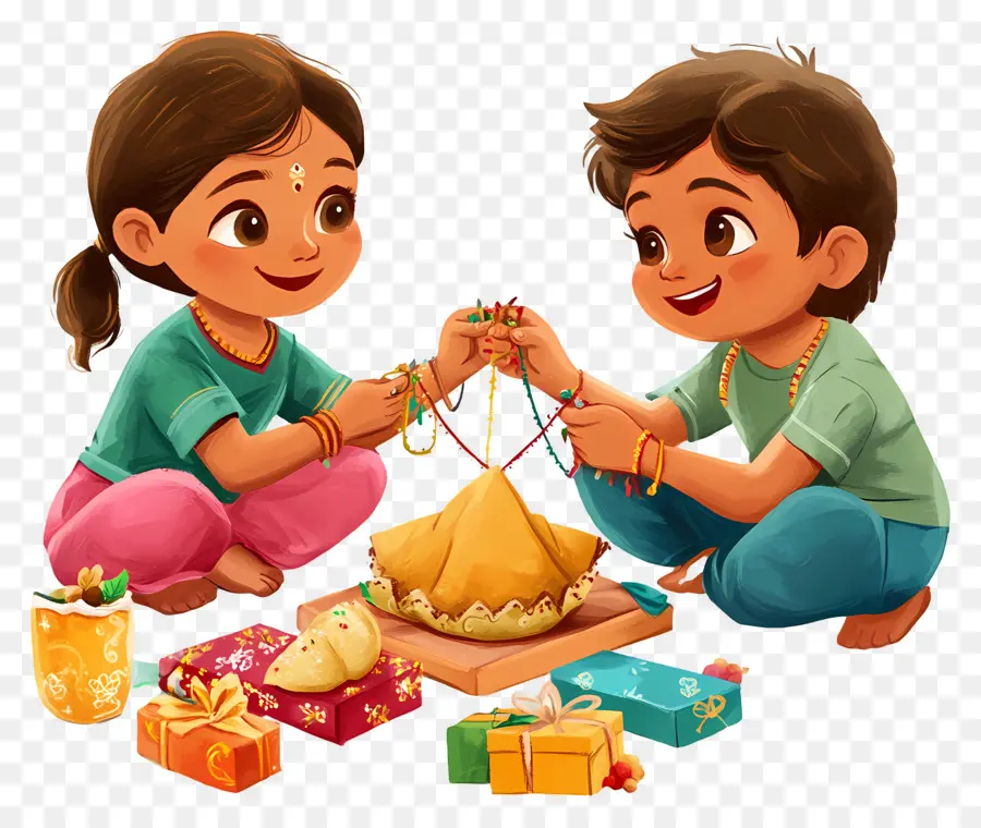 Feliz Raksha Bandhan，Crianças PNG