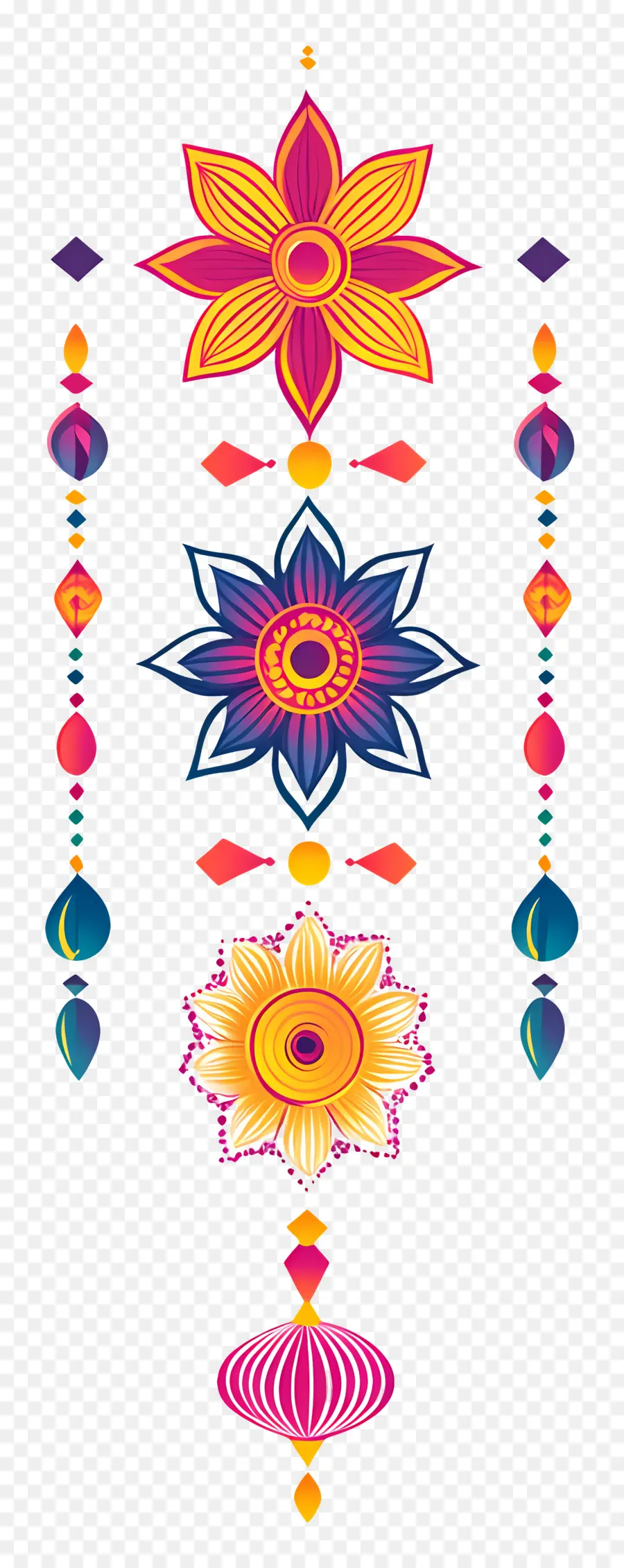 Feliz Raksha Bandhan，Flores Decorativas PNG