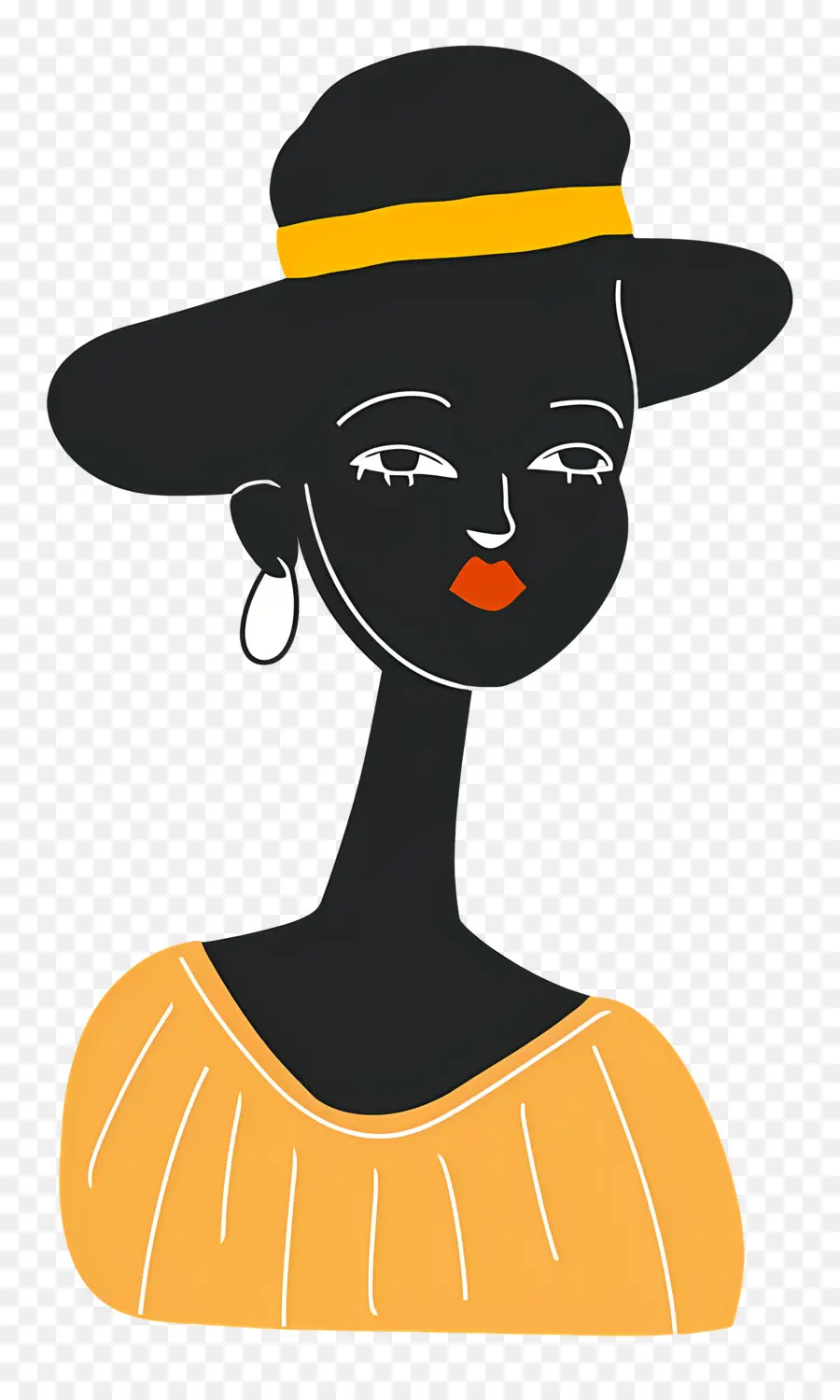 Mulher Africana，Mulher Elegante Com Chapéu PNG