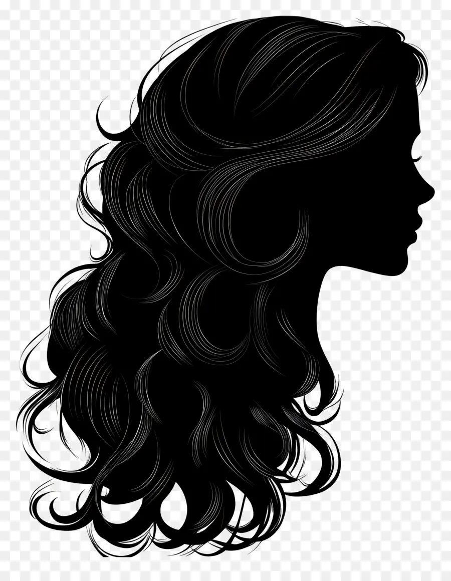 Silhueta Feminina，Silhueta De Mulher Com Cabelo Comprido PNG