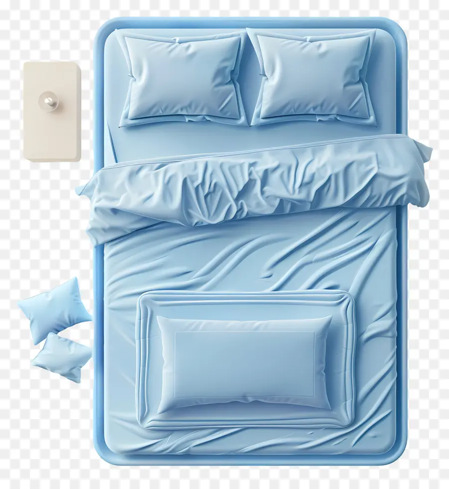 Vista Superior Da Cama，Cama Azul PNG