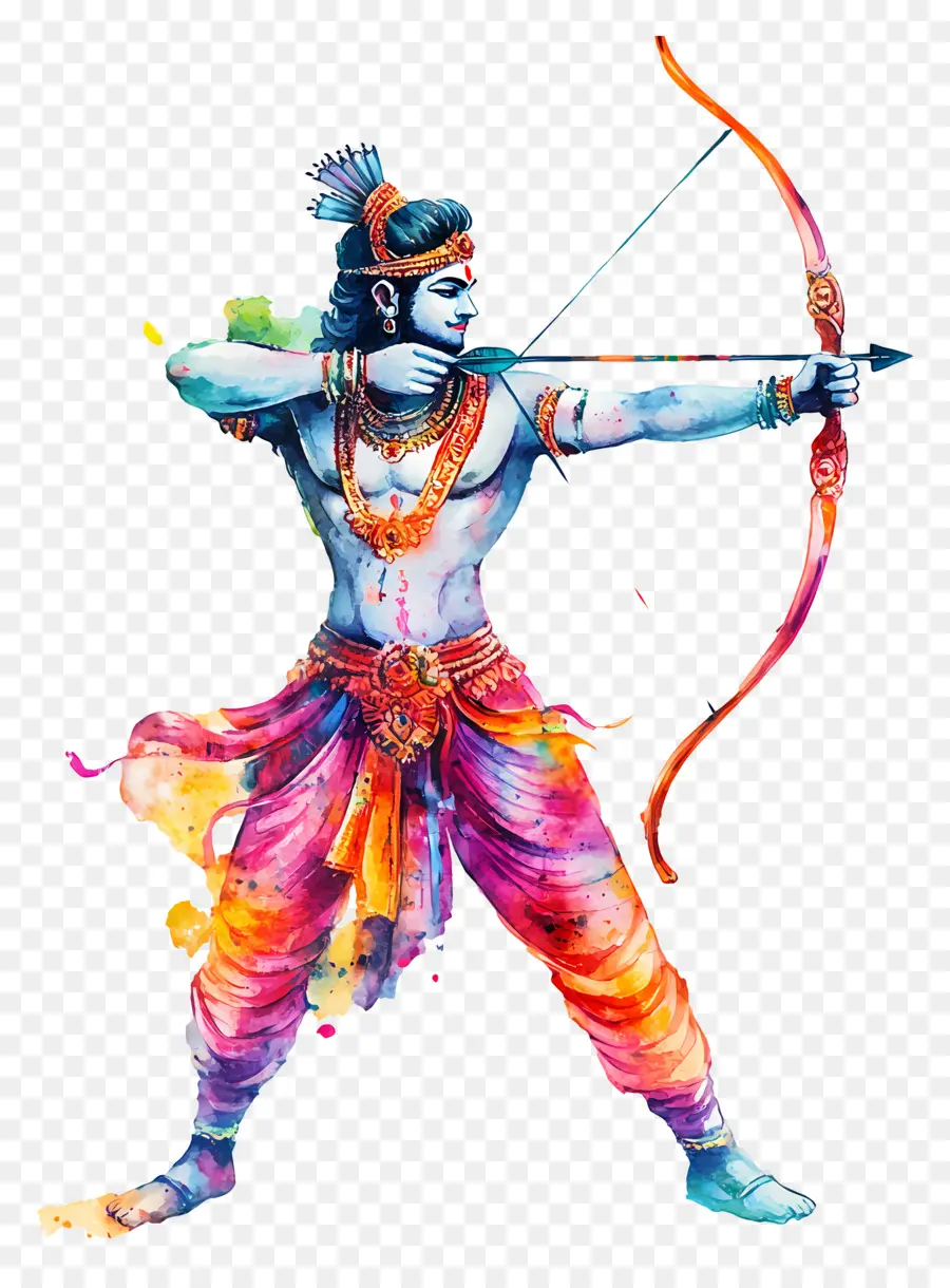 Dussehra，Arqueiro Colorido PNG