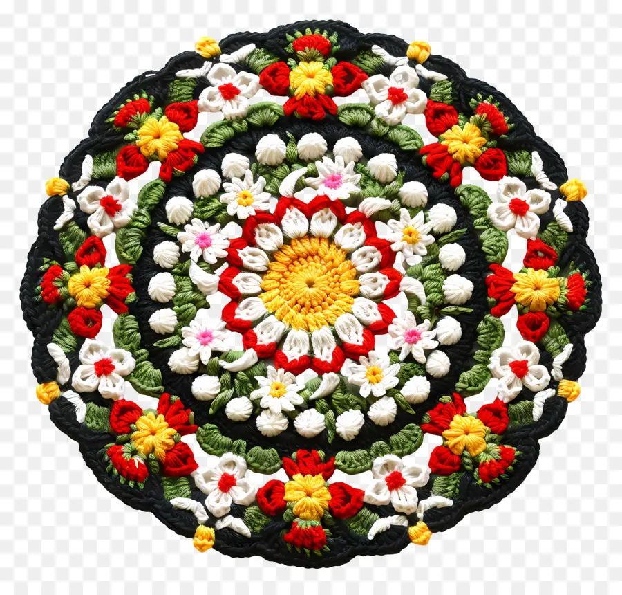 Mandala De Crochê，Feito à Mão PNG