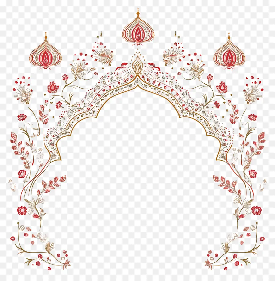 Moldura De Casamento Indiano，Arco Decorativo PNG