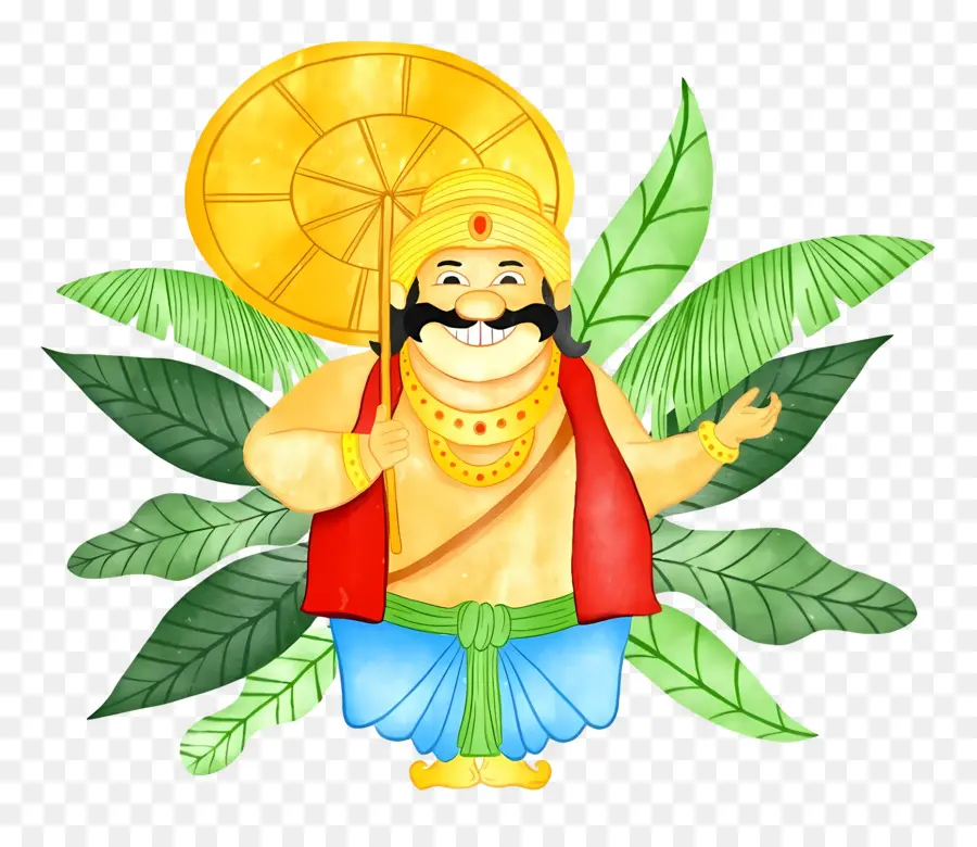 Mahabali，Personagem De Desenho Animado Com Guarda Chuva PNG