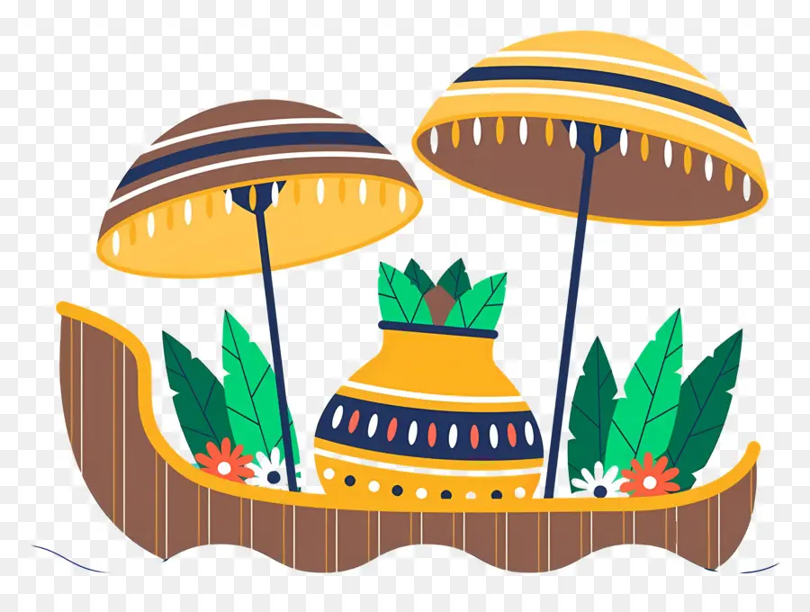 Feliz Onam，Barco Decorativo PNG