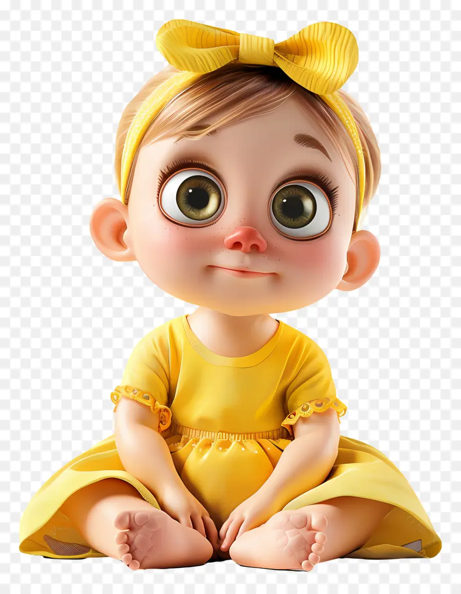 Bebezinha，Vestido Amarelo PNG