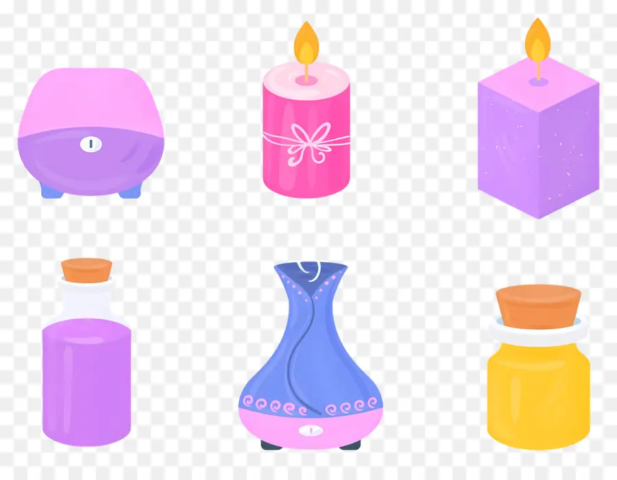 Elementos De Aromaterapia，Velas E Difusores PNG