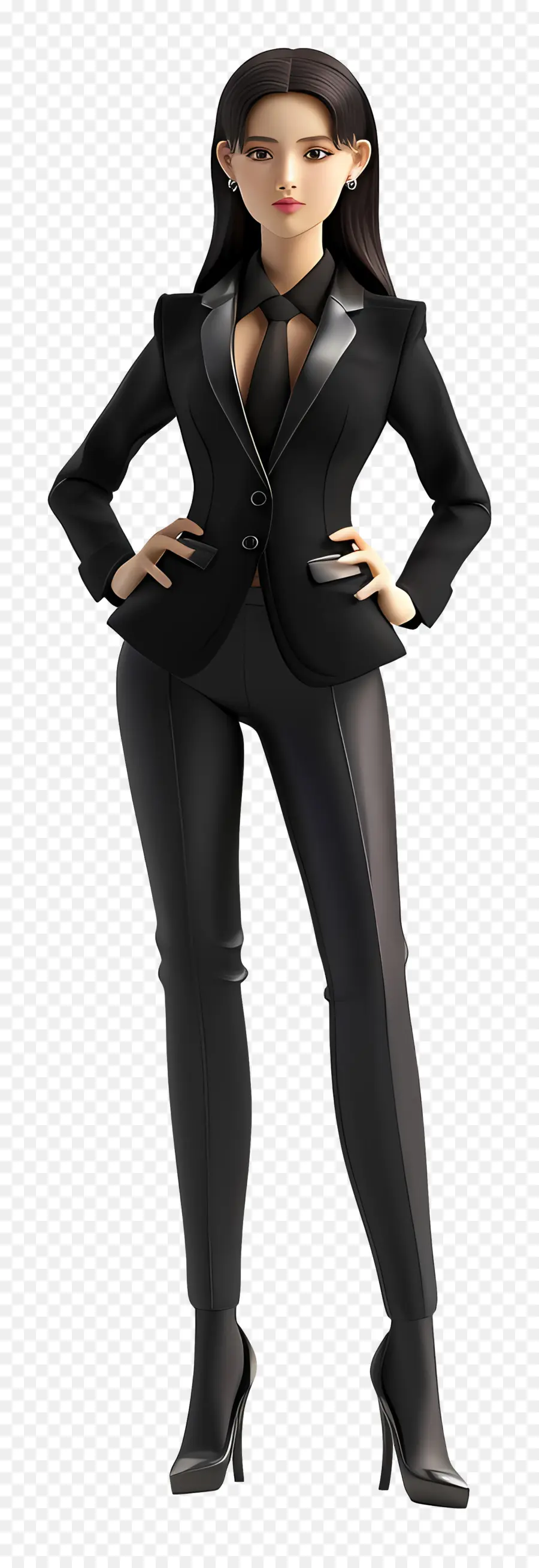 Traje Formal Feminino，Mulher De Terno Preto PNG