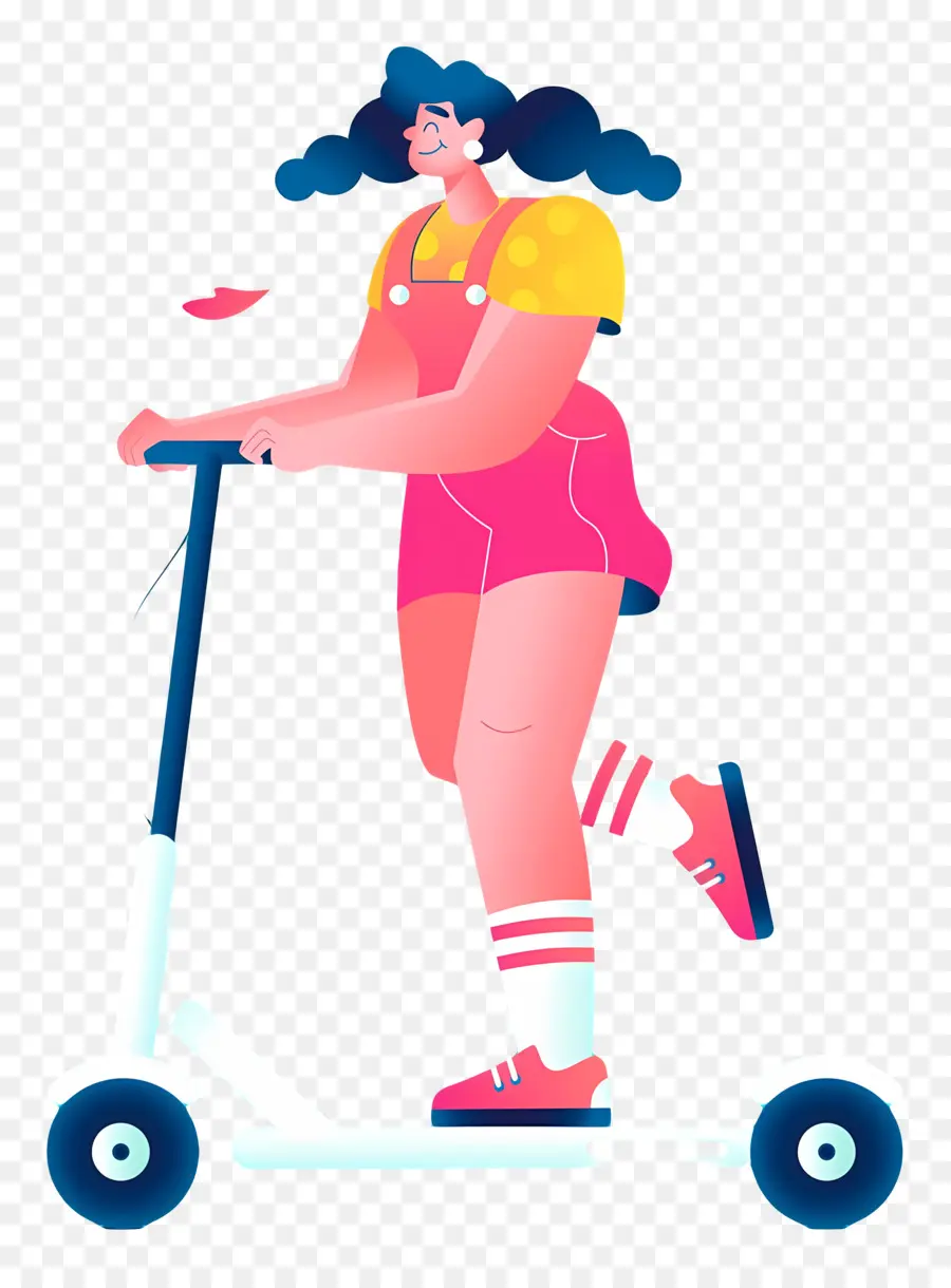 Dia Mundial Sem Carro，Garota Na Scooter PNG