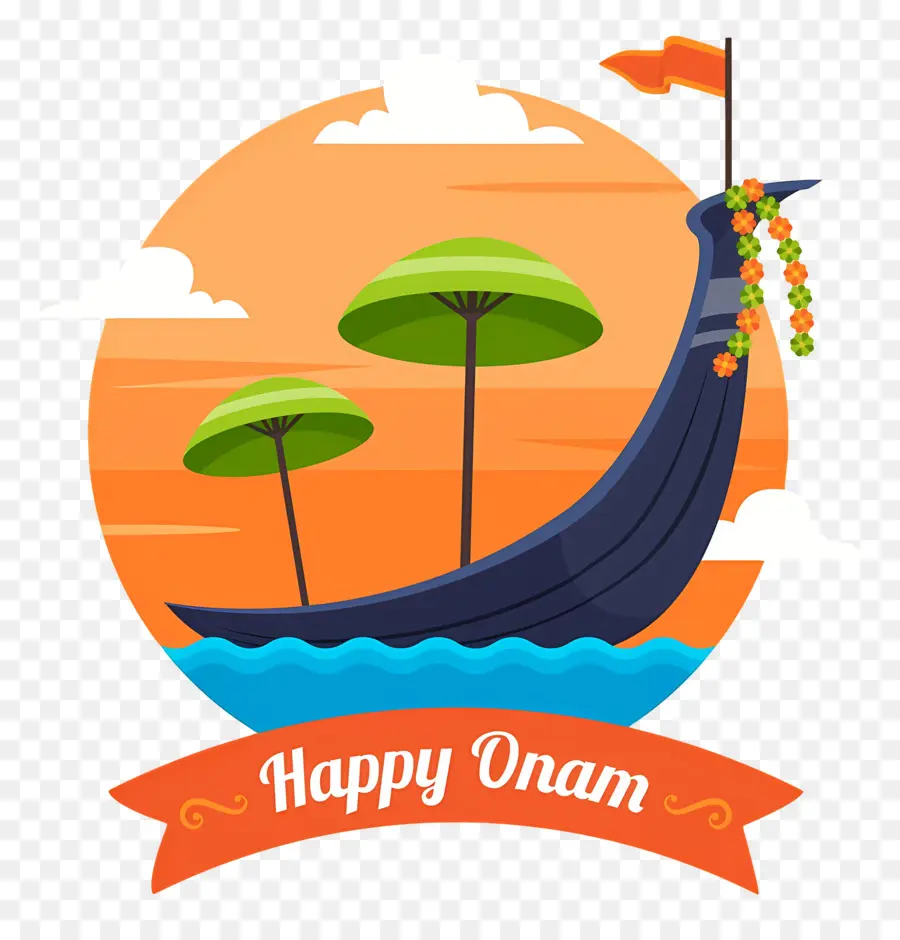 Feliz Onam，Barco Onam PNG