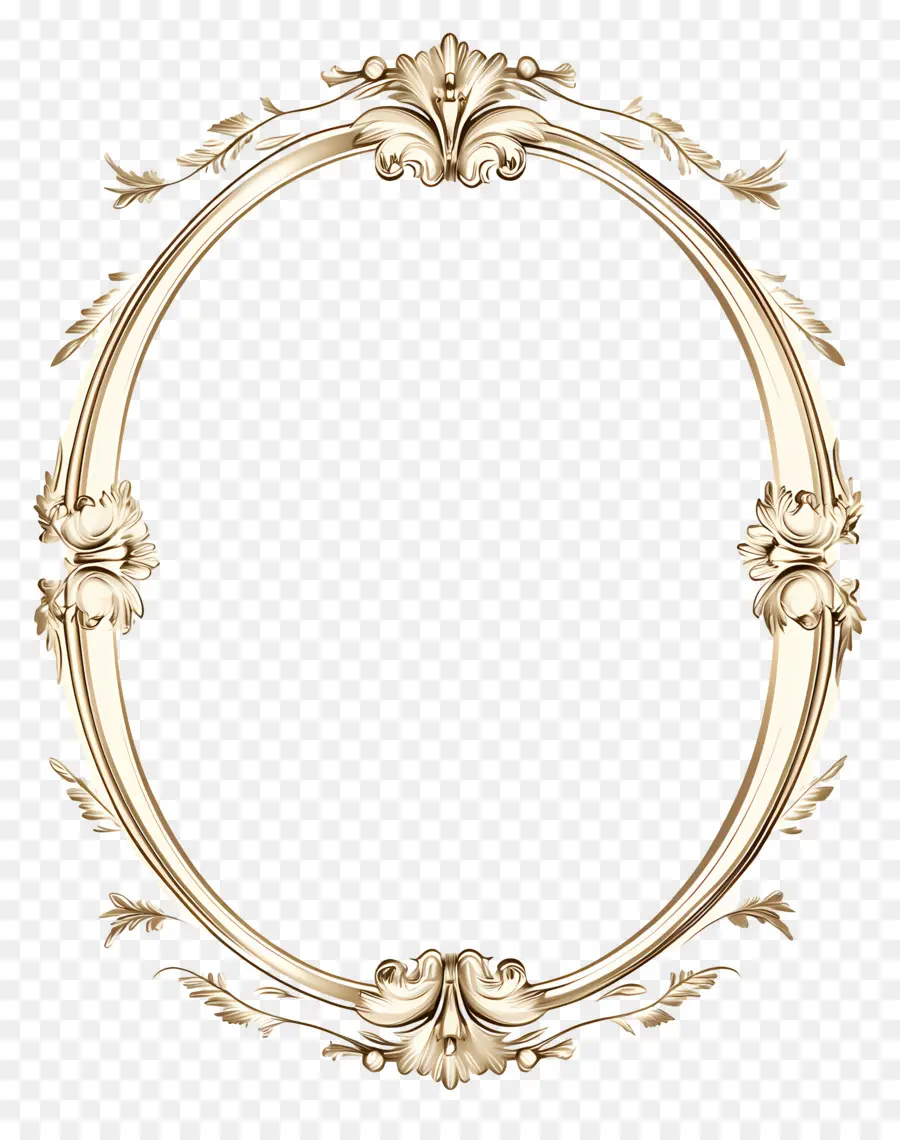 Moldura Oval Para Casamento，Moldura Dourada PNG