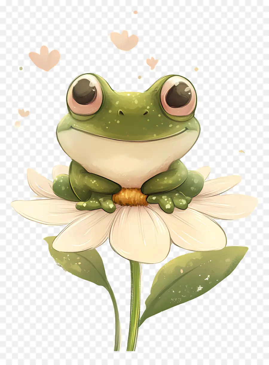 Sapo Kawaii，Sapo Em Flor PNG