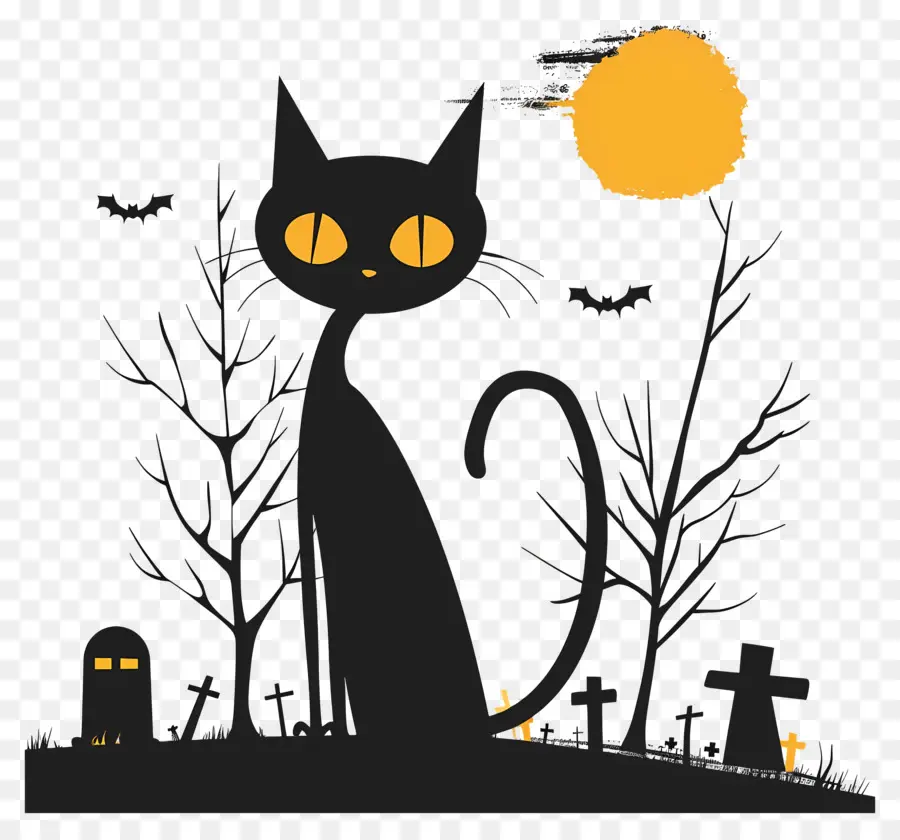 Gato Preto De Halloween，Gato Preto PNG