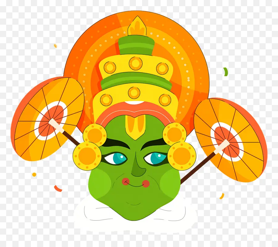 Feliz Onam，Rosto Kathakali PNG