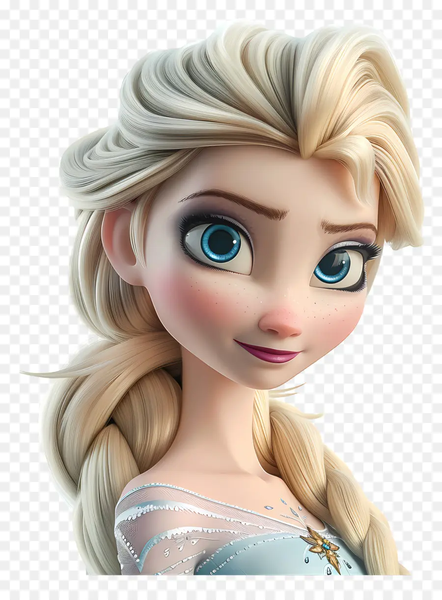 Princesa Elsa，Personagem De Trança Loira PNG