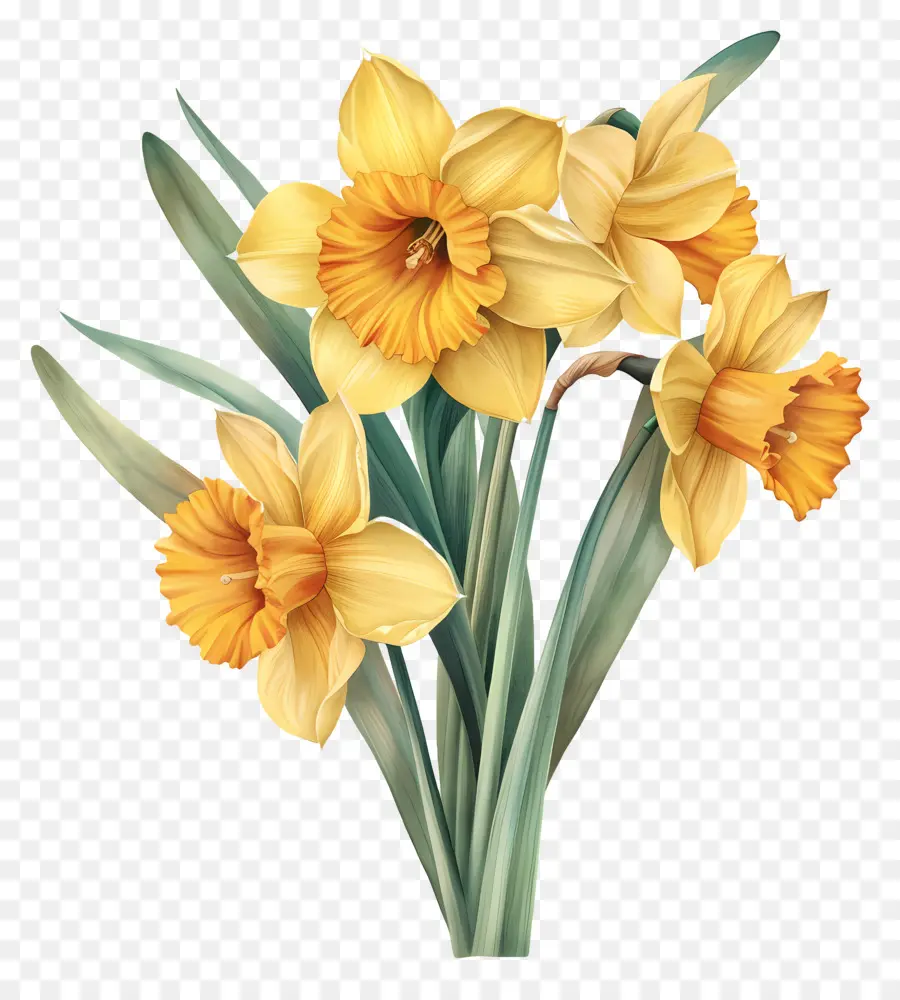 Buquê De Narciso Amarelo，Narciso PNG