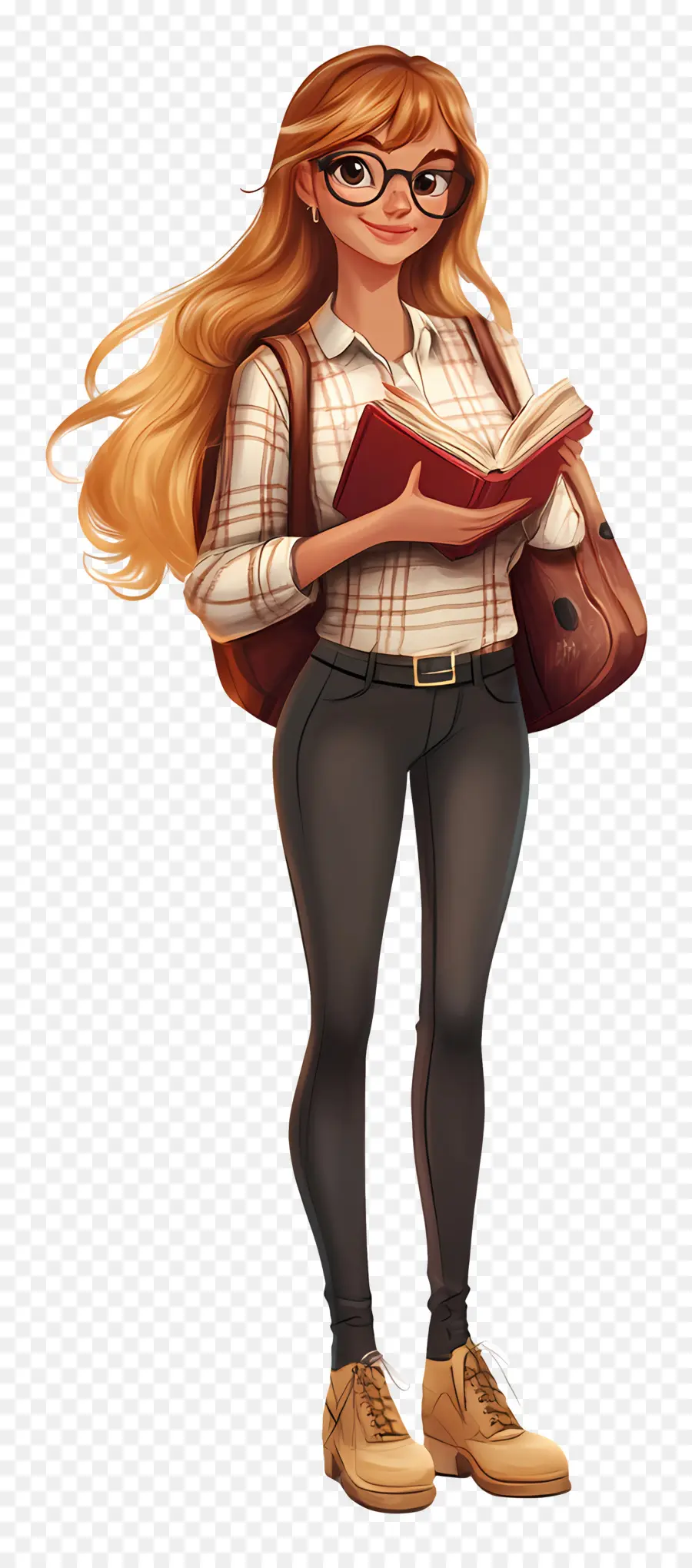 Aluna，Menina Com Livro PNG