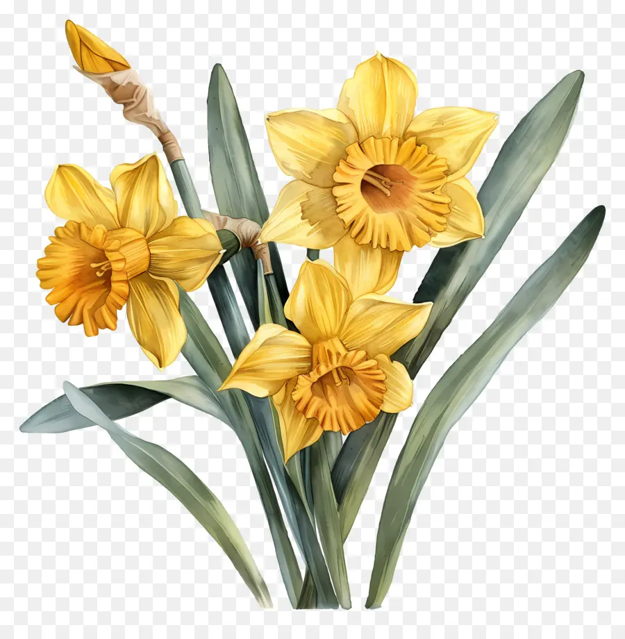 Buquê De Narciso Amarelo，Narciso PNG