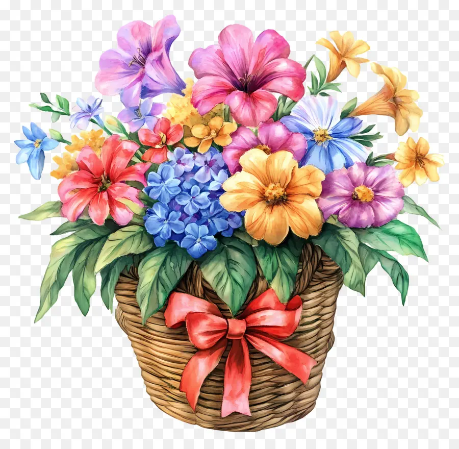 Cesta De Flores De Aniversário，Cesta De Flores PNG