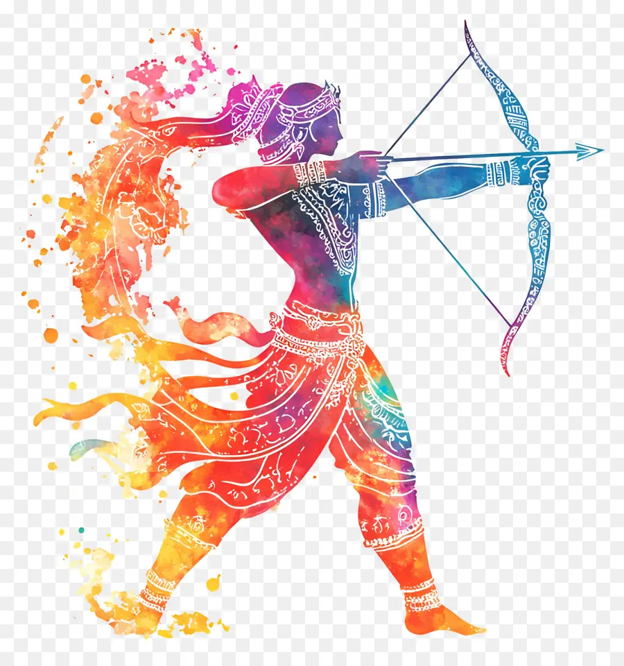 Dussehra，Arqueiro Colorido PNG