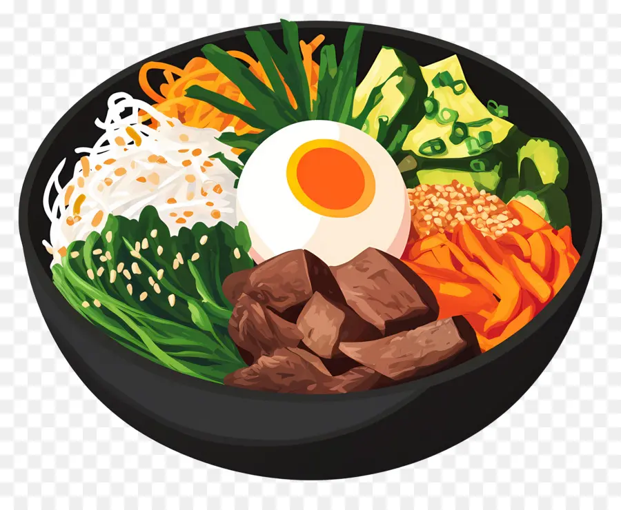 Bibimbap Coreano，Tigela De Comida PNG