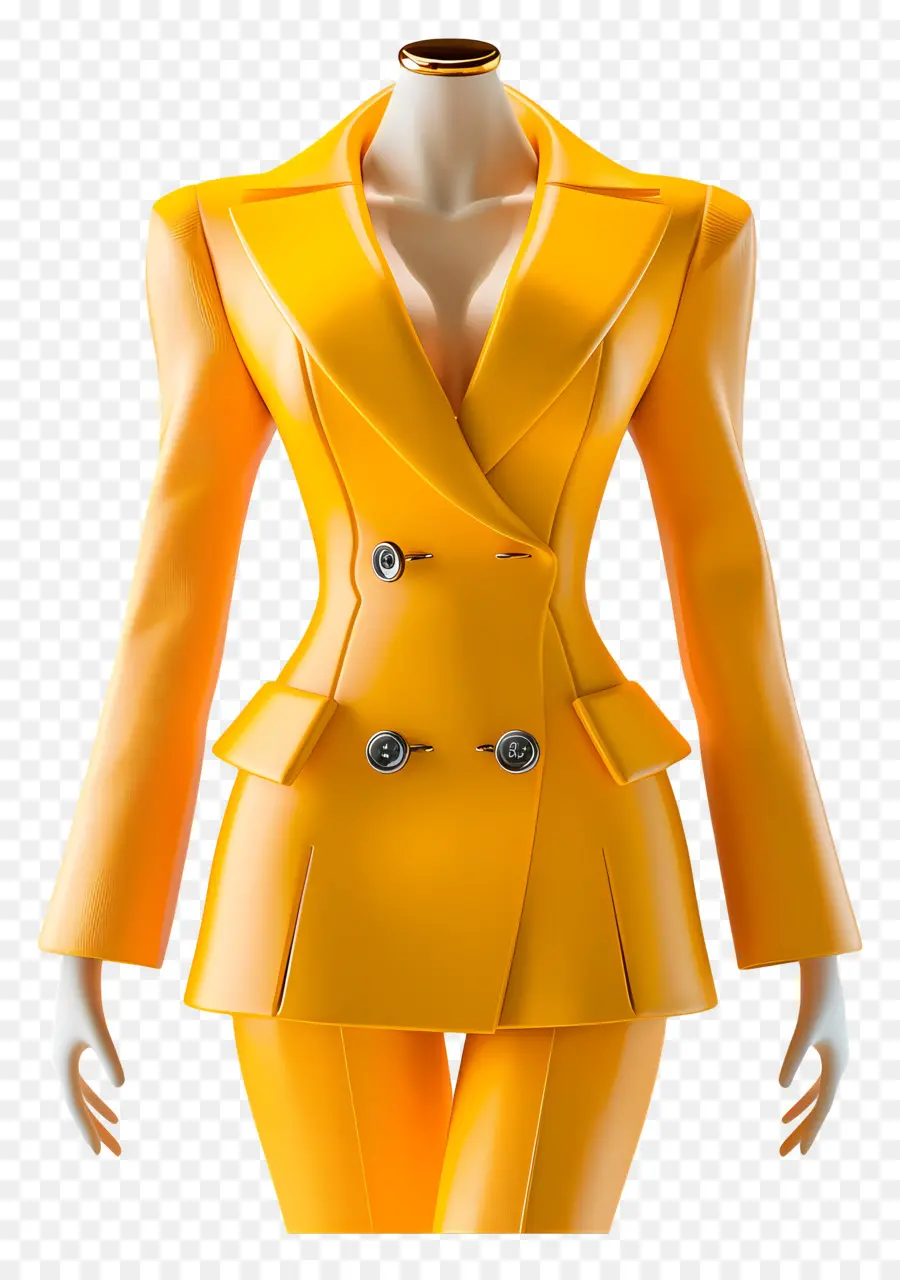 Traje Formal Para Mulheres，Terno Amarelo PNG